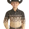 Boy's Panhandle Brown Long Sleeve Shirt #PHBSOSR0AK