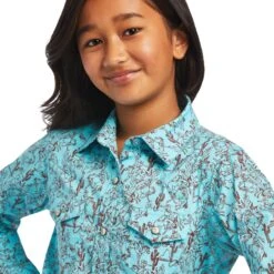 Girl's Ariat R.E.AL. Bucking Bronc Snap Front Shirt #10040631 -Little Cowboys 0df8acac098fa43b73b0a8f51b832091