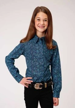 Girl's Roper Snap Front Shirt #03-080-0064-0770BU
