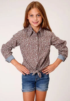Girl's Roper Snap Front Shirt #03-080-0064-4044BR -Little Cowboys 260749e1c7b53c1d306c6d6edbcf4e21