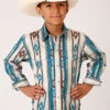 Boy's Roper Snap Front Shirt #03-030-0485-0405BU