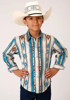 Boy's Roper Snap Front Shirt #03-030-0485-0405BU