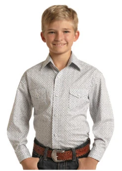 Boy's Rough Stock Snap Front Shirt #RSBSOSRYTA