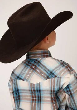 Boy's Roper Plaid Snap Front Shirt #03-030-0278-1048 -Little Cowboys 465a0c681819c11f267fa2835a4a77a3
