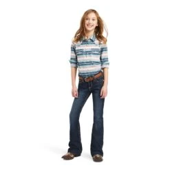 Girl's Ariat REAL Downstream Snap Front Shirt #10042240 -Little Cowboys 4c52e2eb7916027fb241296bbb358eb1