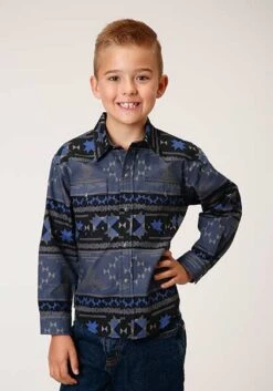 Boy's Roper Snap Front Shirt #03-030-0067-0776BU