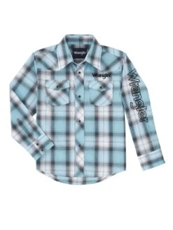 Boy's Wrangler Logo Snap Front Shirt #BP1351B