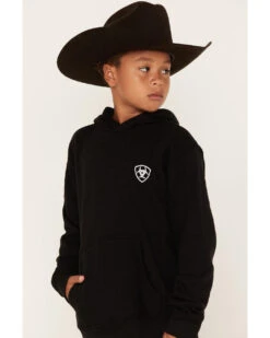 Boy's Ariat Black Shield & Flag Hoodie #10042599 -Little Cowboys 5551c7f67d5178a1f8662f44539e2425
