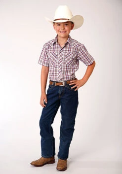 Boy's Roper Snap Front Shirt #01-031-0101-4028WH -Little Cowboys 5fe3495be575097bd26b90450ed555f6