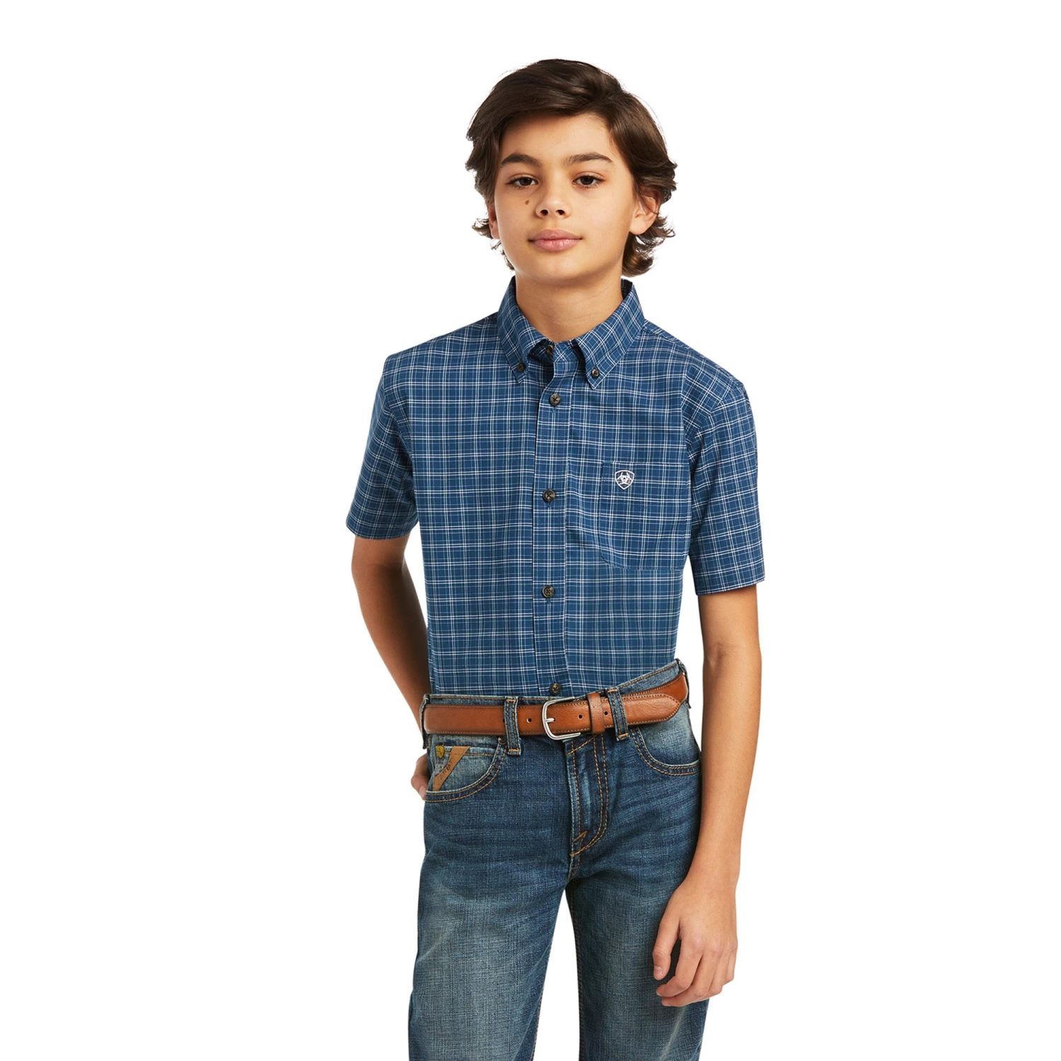 Boy's Ariat Pro Series Kyree Classic Fit Button Down Shirt #10039511 1 Boy's Ariat Pro Series Kyree Classic Fit Button Down Shirt #10039511