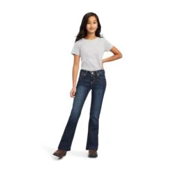 Girl's Ariat R.E.A.L. Trouser Maggie Wide Leg Jean #10041104 -Little Cowboys 7418e07da011ec0ba06464e885523e95