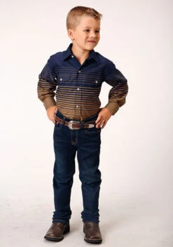 Boy's Roper Snap Front Shirt #01-030-0043-0455BU -Little Cowboys 78fdd39573bcfe60572b8dfe2fbef4c4