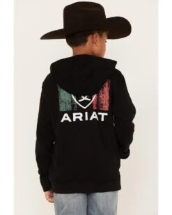 Little Cowboys 22 Boy's Ariat Black Shield & Flag Hoodie #10042599