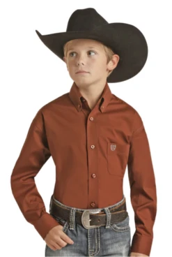 Boy's Panhandle Solid Button Down Shirt #PSBSODRZ2N