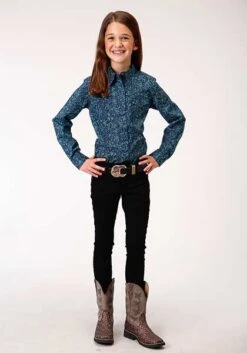 Girl's Roper Snap Front Shirt #03-080-0064-0770BU -Little Cowboys ba0e7bb8862c4665f0303c934602c30d
