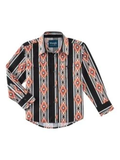 Boy's Wrangler Aztec Snap Front Shirt #112318650