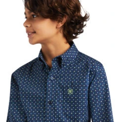 Boy's Ariat Dante Stretch Classic Fit Button Down Shirt #10039520 -Little Cowboys d2161ec01e44c71956dcbb96a3ef3c8e