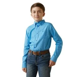 Boy's Ariat Lake Classic Fit Button Down Shirt #10043714