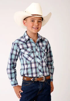 Boy's Roper Snap Front Shirt #01-030-0101-4029BU