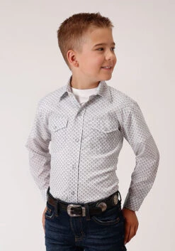 Boy's Roper Snap Front Shirt #01-030-0019-0442WH