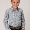 Boy's Roper Snap Front Shirt #03-030-0064-4042BU