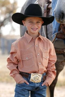 Boy's Cinch Snap Front Shirt #MTW7020087BRN